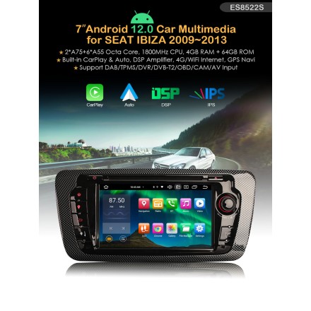 Erisin ES8522S 7" Android 14 за SEAT IBIZA