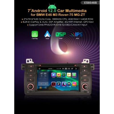 Erisin ES8546B 7" Android 14 за BMW E46